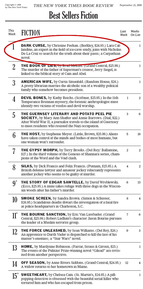 new york times best seller list. New York Times #1 Bestseller