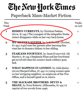 Hidden Currents is #1 on the New York Times!