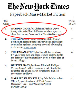 Murder Game is #1 on the New York Times!
